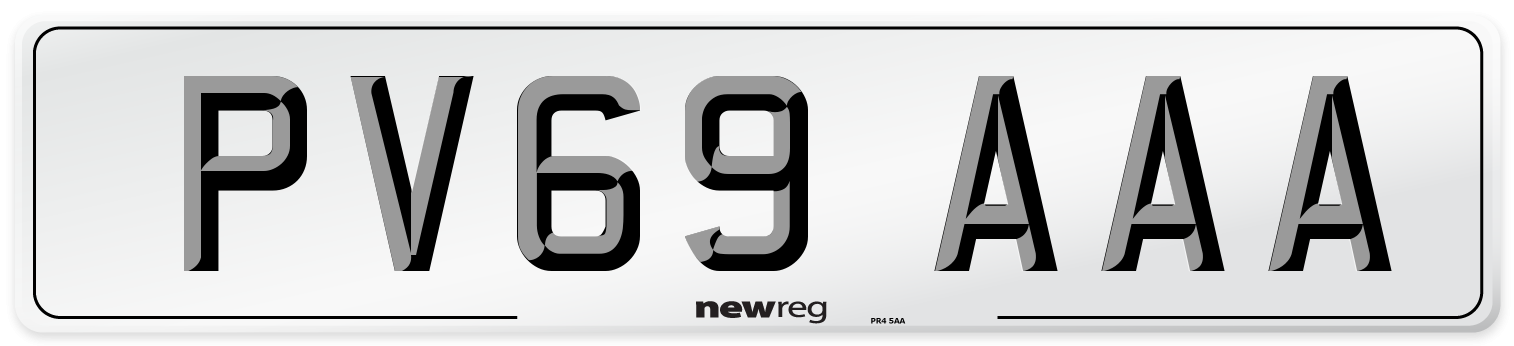 PV69 AAA Number Plate from New Reg
